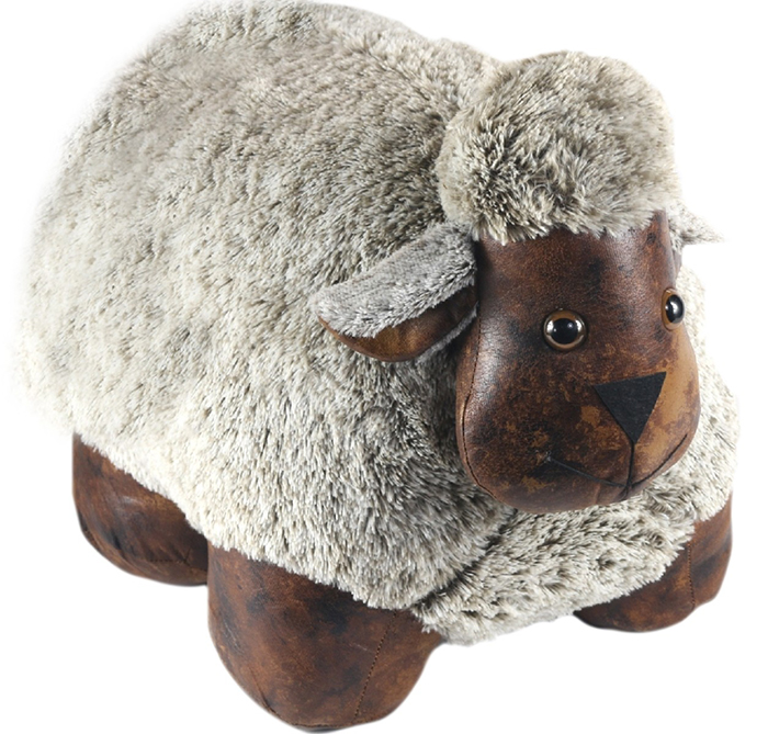 Giant Faux Leather Sheep Doorstop - Click Image to Close